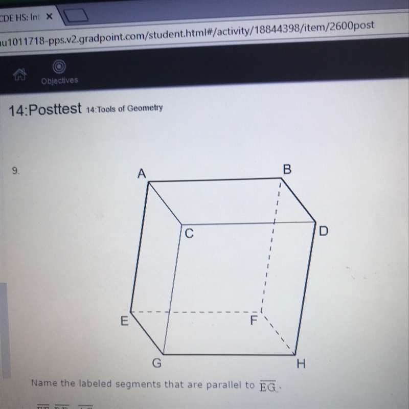 Name the labeled segments that are parallel to EG EF, BD, AC FH, CG, AC BD, AC, FH-example-1