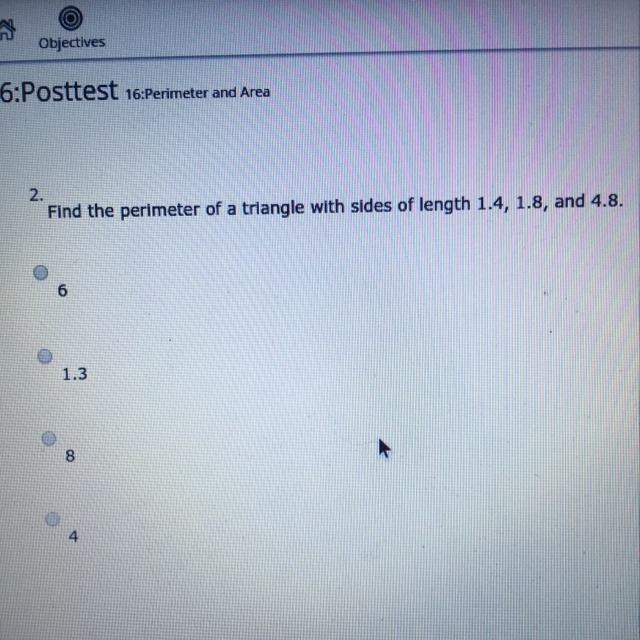 Find the perimeter of a triangle with sides of length 1.4, 1.8, and 4.8.-example-1