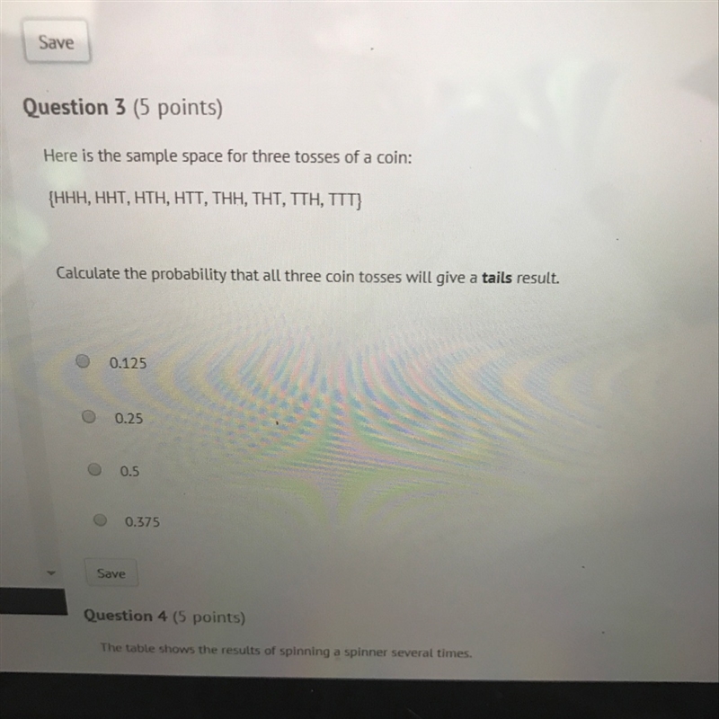 Here is the sample space for three tosses of a coin: {H H H, H H T, H T H, H T T, T-example-1