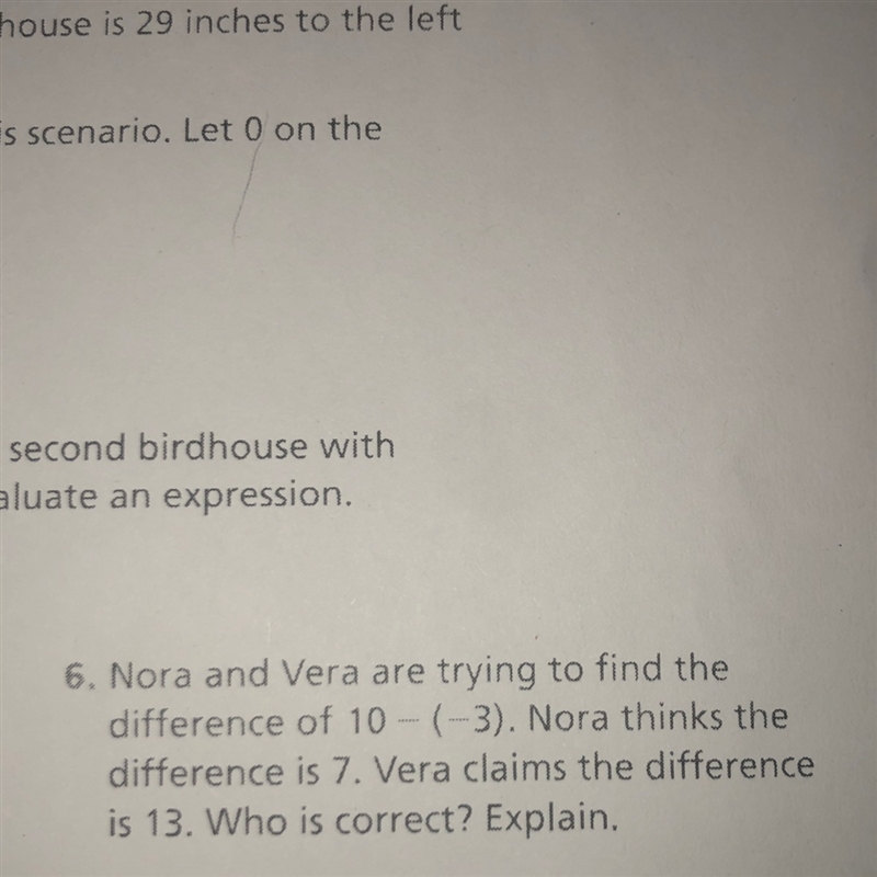 Nora and Vera are trying to find difference of 10 - (-3). Nora thinks the differences-example-1