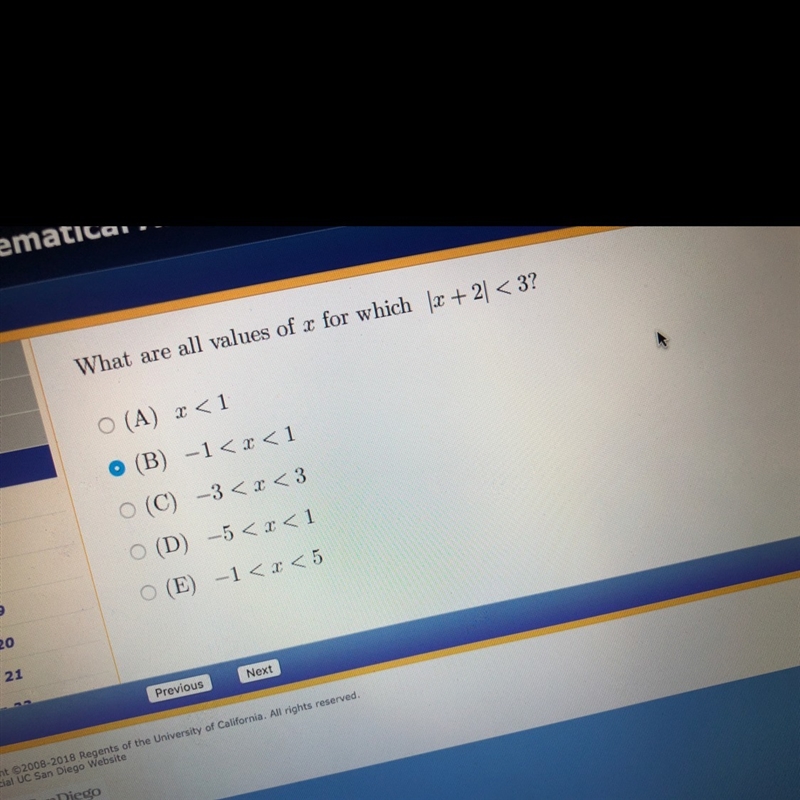 The answer is B but I got D. Why is it not D?-example-1