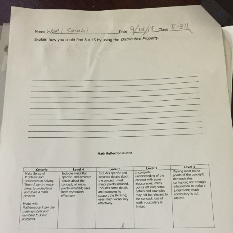 Explain how you could find 8times45 by using distributive property and-example-1