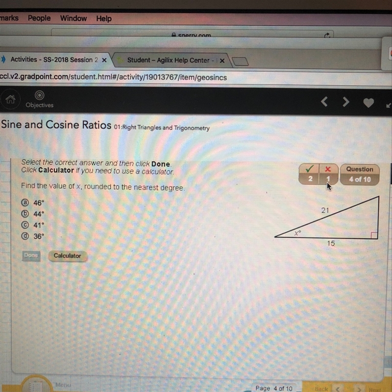 Find the value of x rounded to the nearest degree-example-1