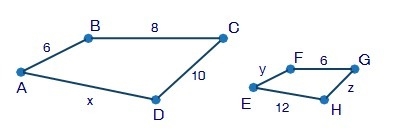 The polygons below are similar. Find the value of x. 4.5 7.5 12 16-example-1