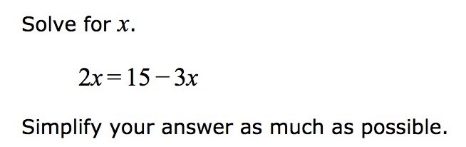 Solve for x. . Simplify your answer as much as possible.-example-1