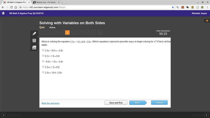 Alicia is solving the equation mr023-1.jpg. Which equations represent possible ways-example-1