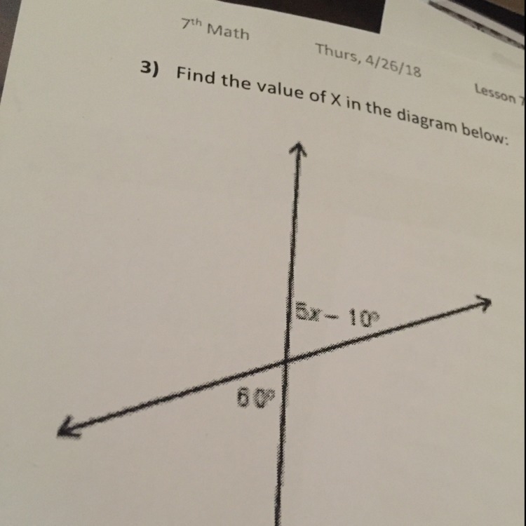 Find the value of x in the diagram below-example-1