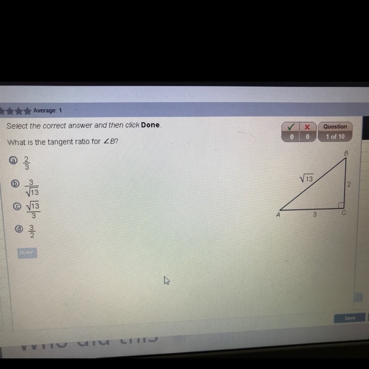 What is the tangent ratio for angle B?-example-1