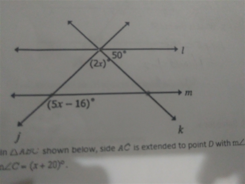 If lines l and m are parallel.what is the value of x..??-example-1