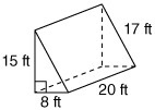 What is the surface area of the triangular prism shown? A. 860 ft 2 B. 920 ft 2 C-example-1