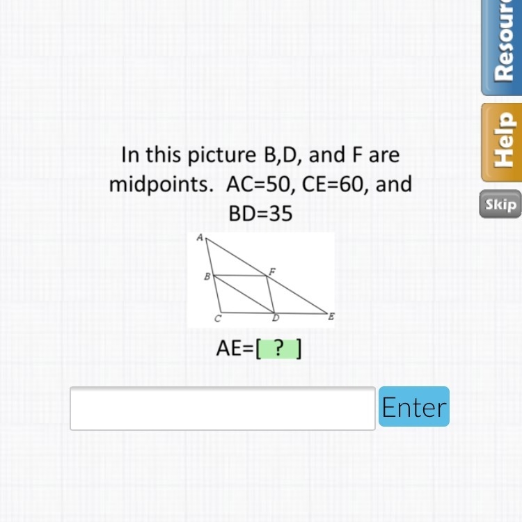 What is AE equal to ?-example-1