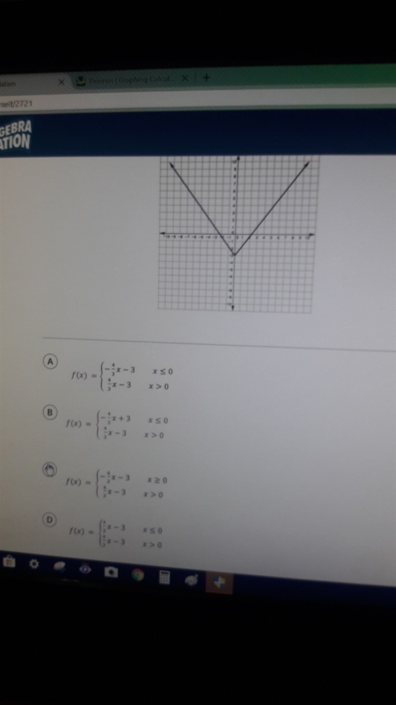 What is the piece wise function of the graph below?-example-1