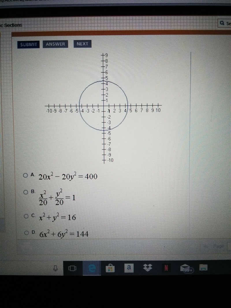 Which of the following equations will produce the graph shown below?-example-1