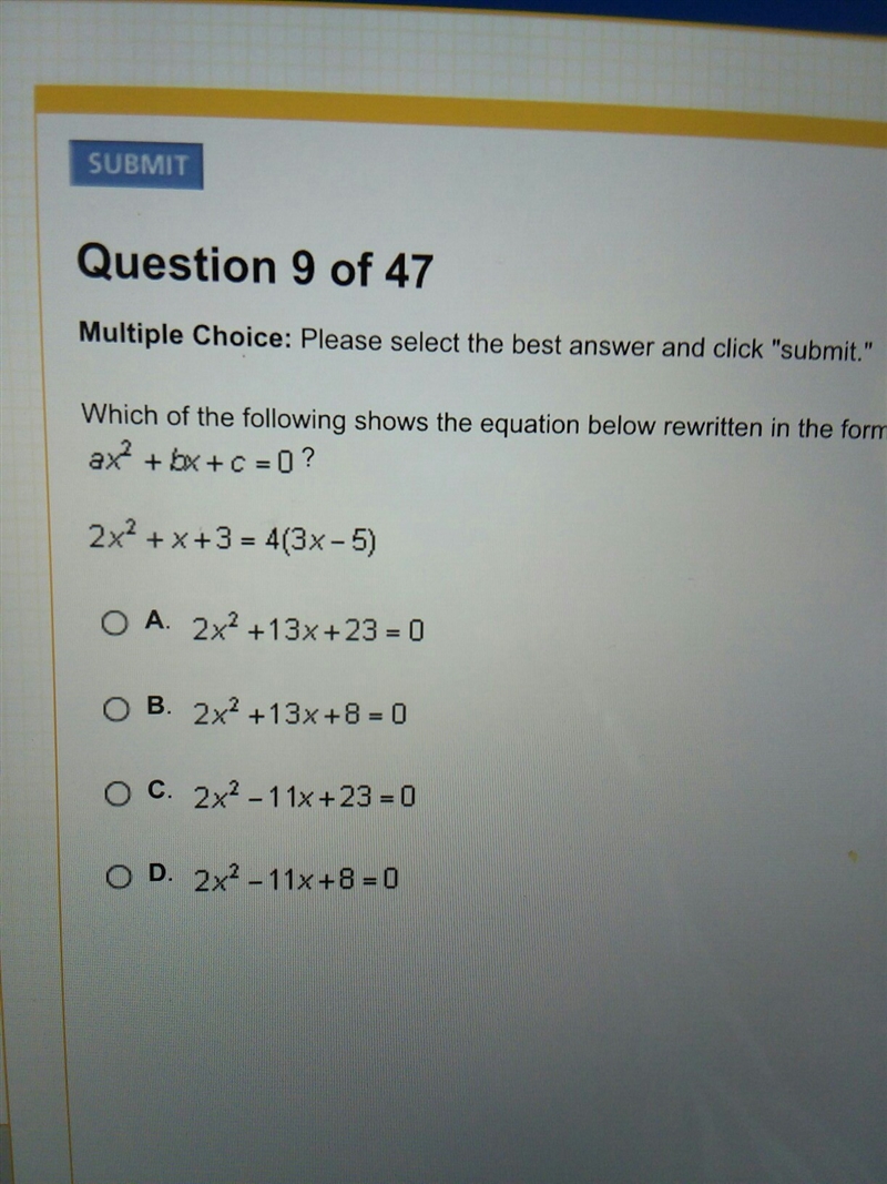 Which of the following shows the equation below rewritten in the form-example-1