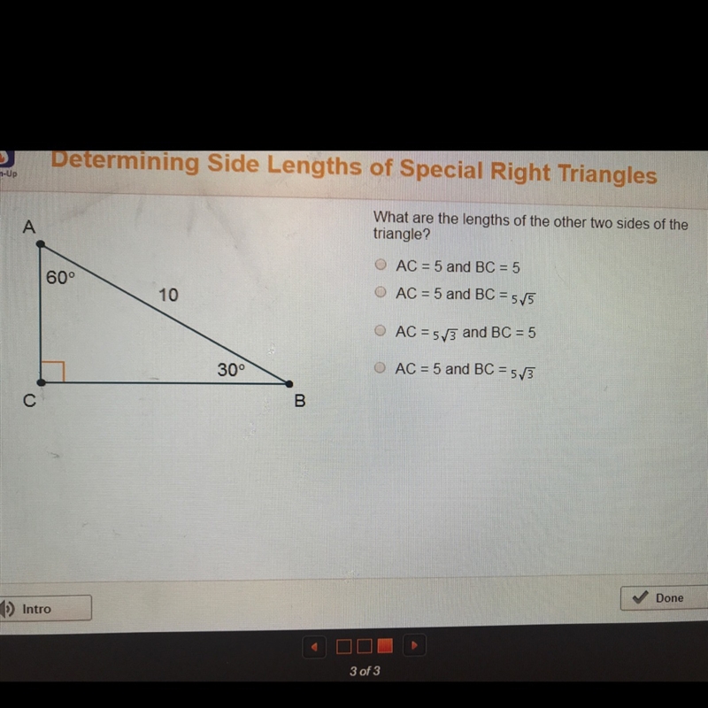 What are the lengths of the other two sides of the triangle?-example-1