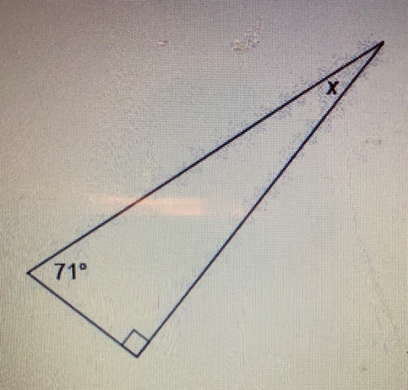 What is the value of x? a. 19 degrees b. 26 degrees c. 29 degrees d. 109 degrees-example-1