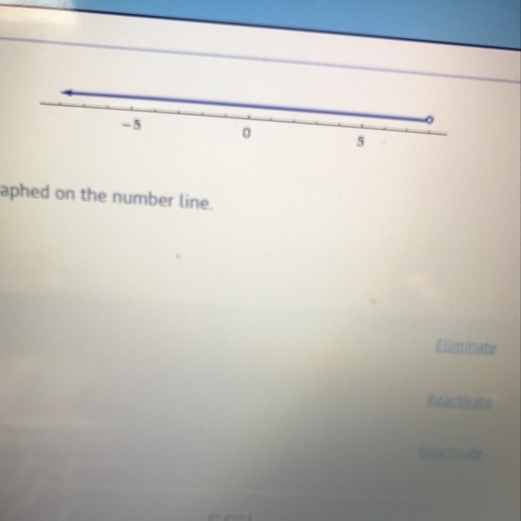 Identify the inequality graphed on the number line. A. X-5<13 B. X+5<13-example-1