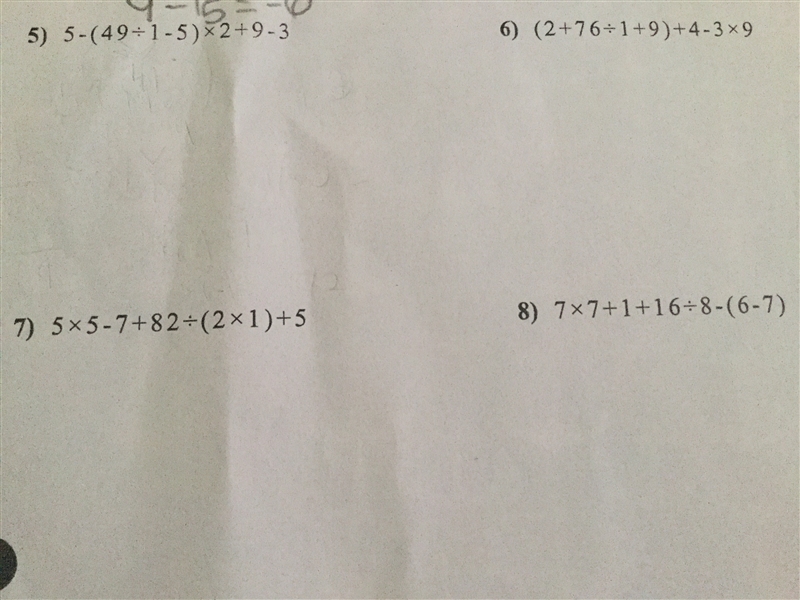 Order Of Operations (PEMDAS). Please provide the answer ***Along with the work!!*** Questions-example-1