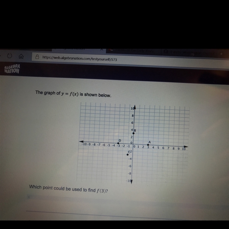 Which point could be used to find f(3)-example-1