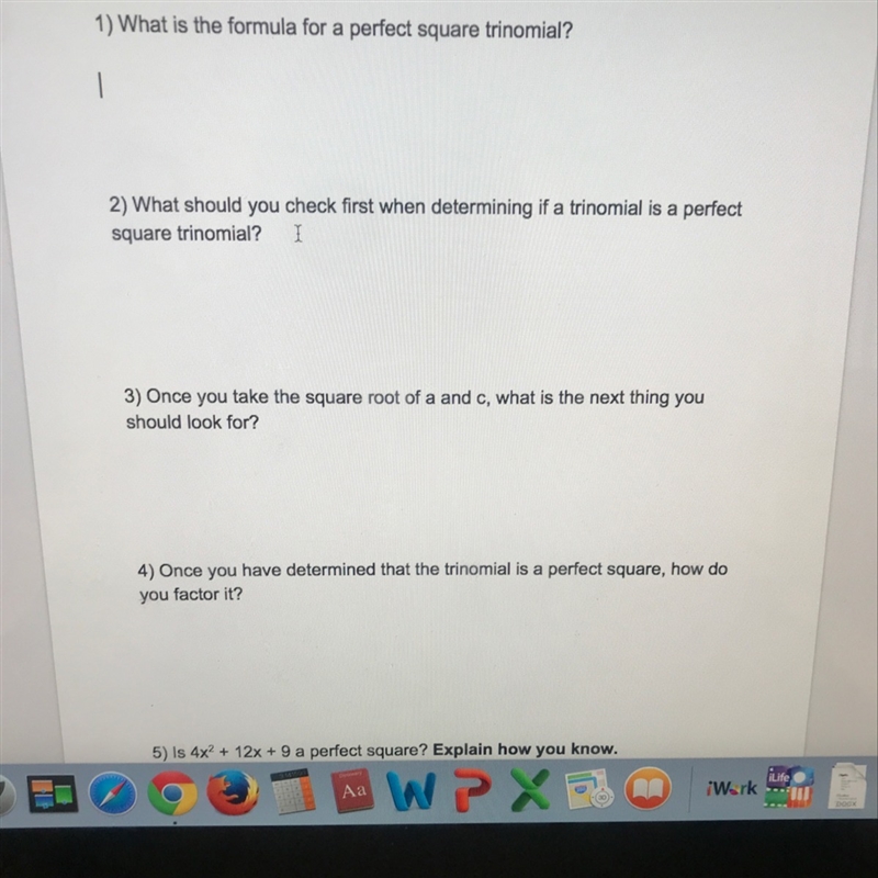 What is the formula for a perfect square trinomial-example-1