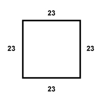 Which expression could be used to calculate the area of this square? A. 23 B.23_2 C-example-1