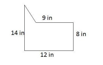 What is the area of the irregular pentagon a. 43 b. 105 C) 108 in2 D) 114 in2-example-1