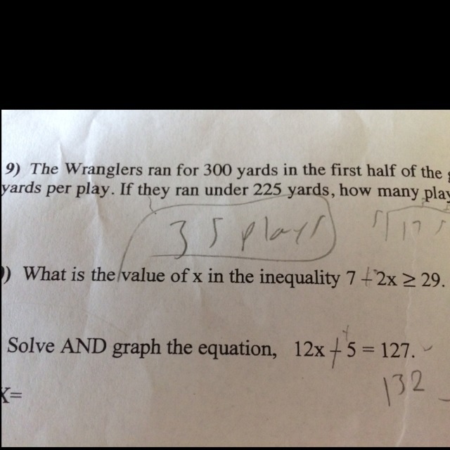 What is 12x - 5 = 127-example-1