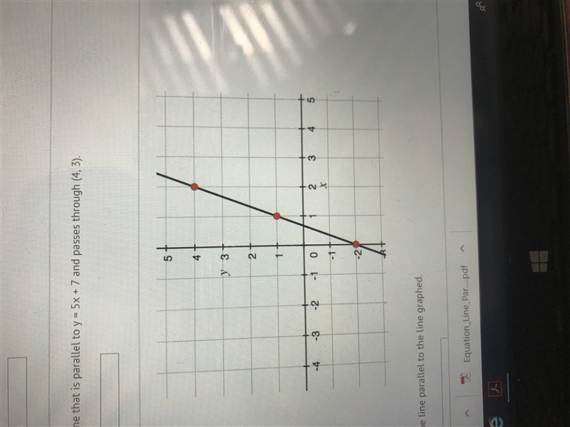 Find the slope of the line parallel to the line graphed-example-1