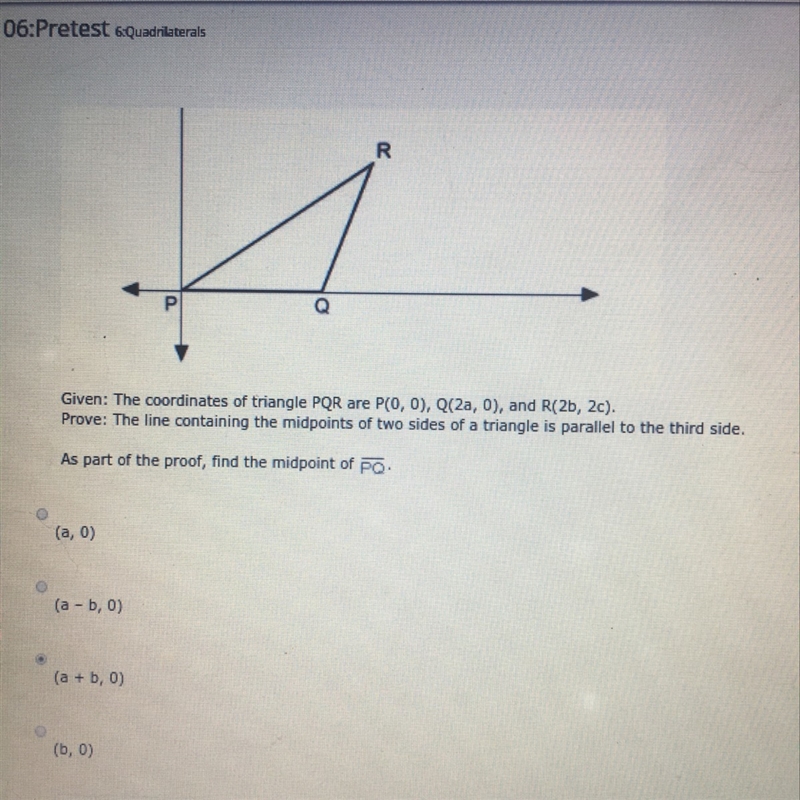 As part of proof find the midpoint of PQ-example-1