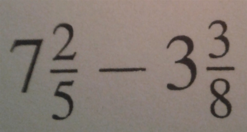 What is 7 2/5 - 3 3/8-example-1