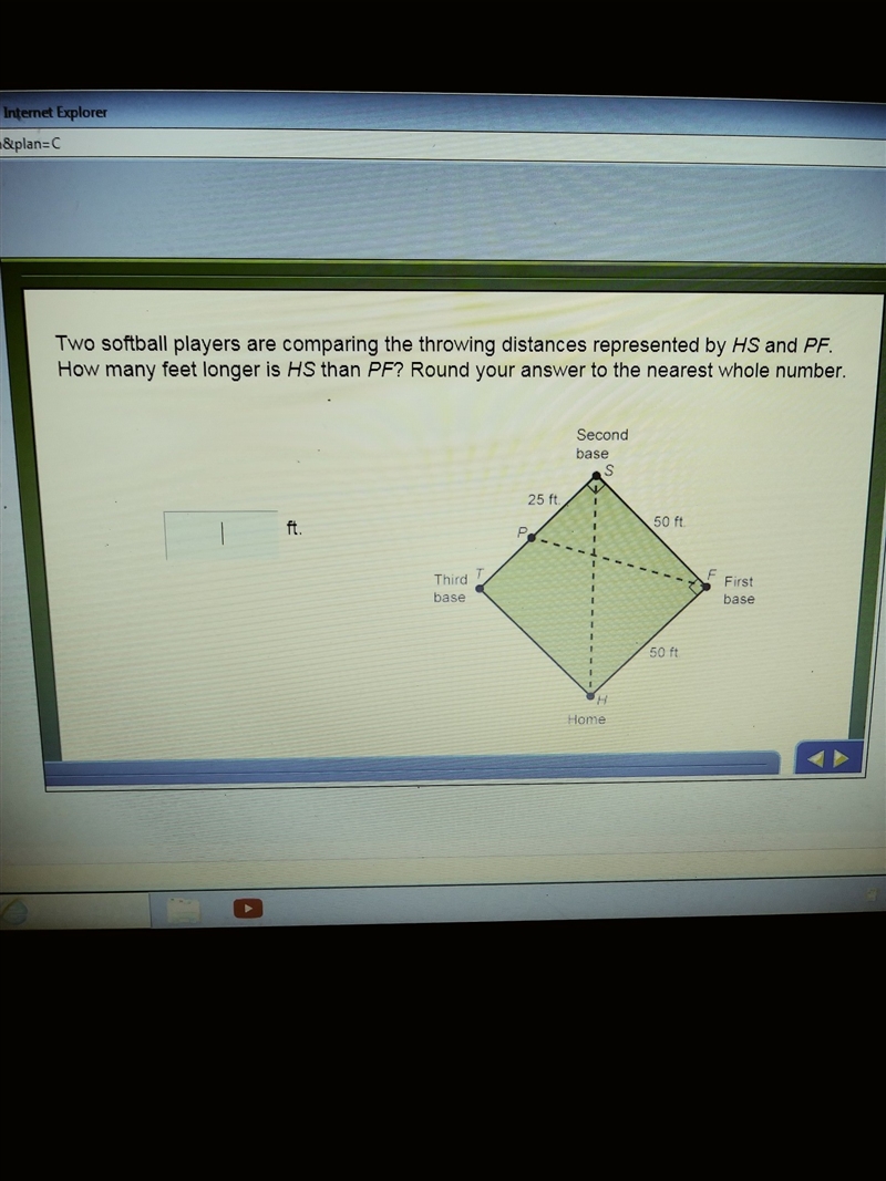 two softball players are comparing the throwing distance representing by HSN PF how-example-1