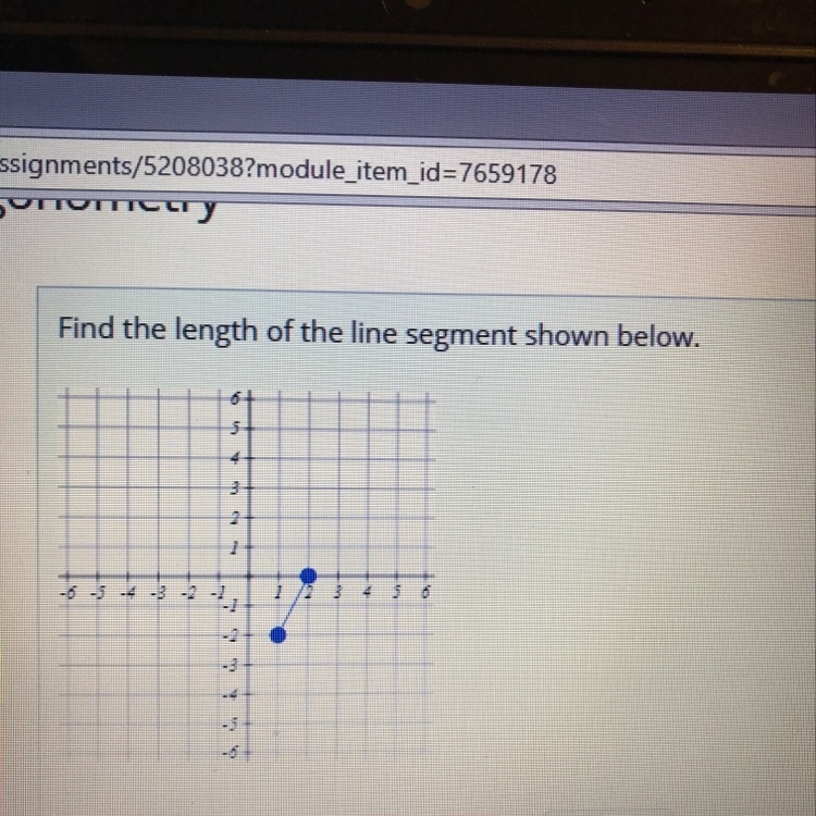 Find the length of the line segment below-example-1