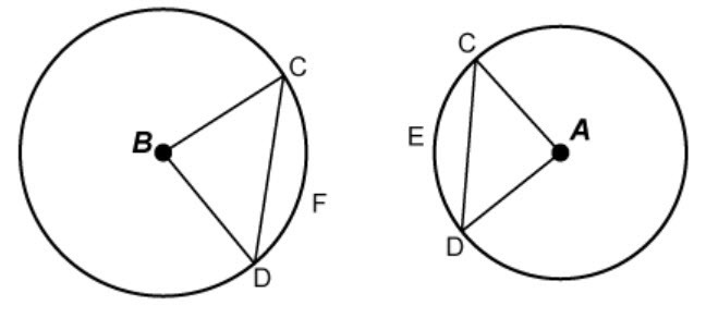 Find the area of segment CFD given the following information: radius = 8in, area of-example-1