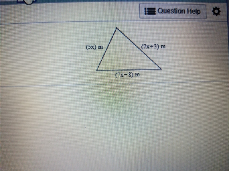 The perimeter of the triangle shown to the right is 163 find the length of each side-example-1