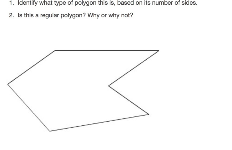 Identify what type of polygon this is, based on its number of sides. Is this a regular-example-1