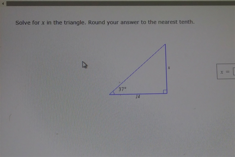 Solve for x in the triangle-example-1