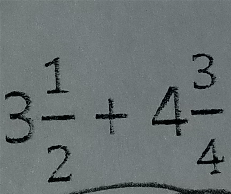 3 1/2 + 4 3/4, what is the total amount?-example-1