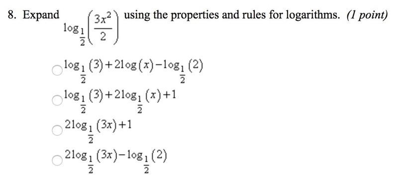 Expand using the properties and rules for logarithms-example-1