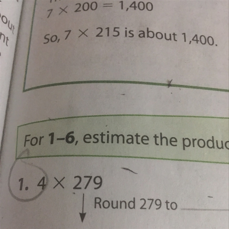 Round 279 to blank estimate the product-example-1