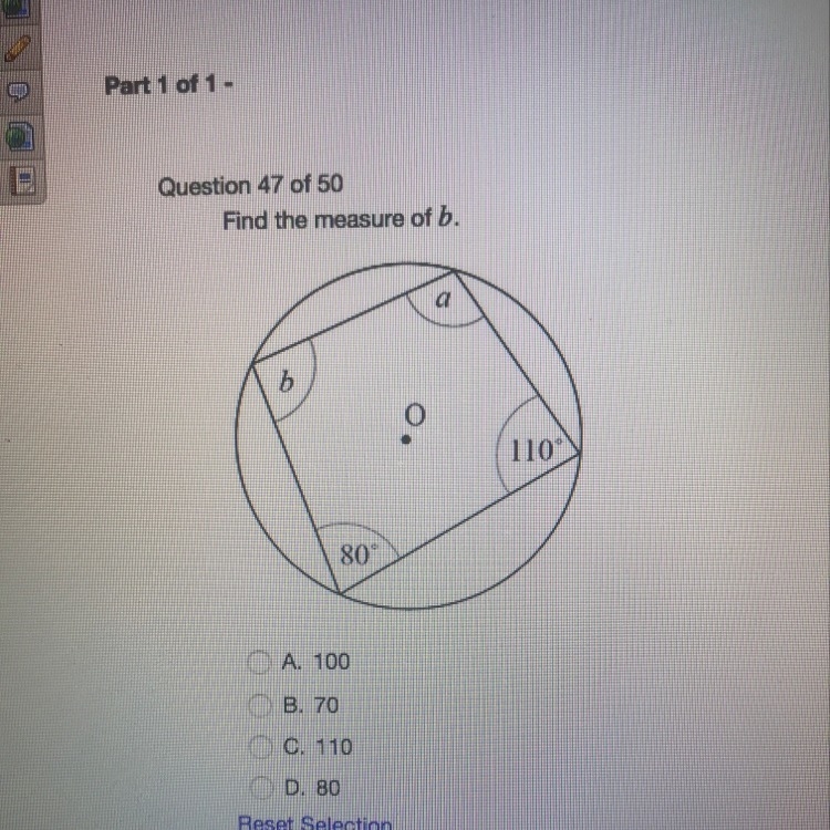 Someone help ASAP A. 100 B. 70 C. 110 D. 80-example-1