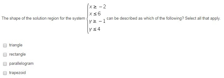 The shape of the solution region for the system (picture) can be described as which-example-1