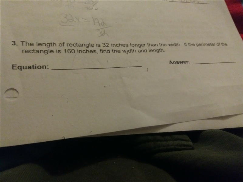 the length of a rectangle is 32 inches longer than the width. if the perimeter of-example-1