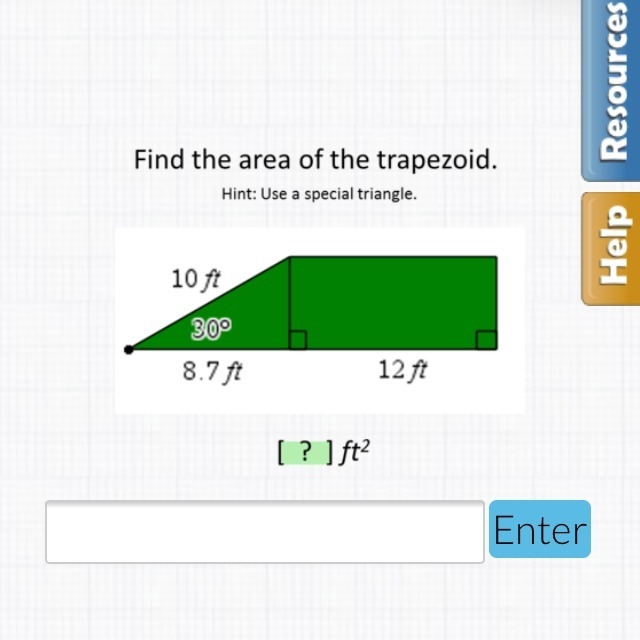 HELP NEEDED!! FIND THE AREA OF THE TRAPEZOID!! EXPLAIN !! BOGUS ANSWERS REPORTED-example-1