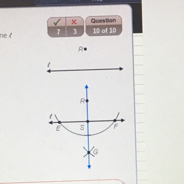 In the figure, a line was constructed through point R perpendicular to line L. If-example-1