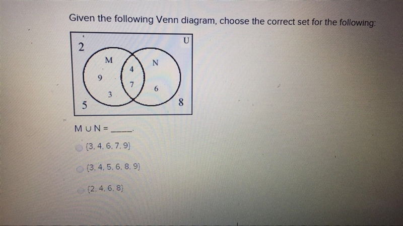 Given the following venn diagram choose the correct set for the following-example-1