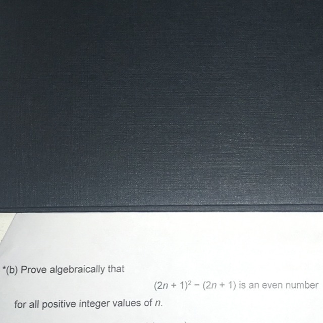 Prove algebraically that: (2n^2 +1)^2 -(2n+1)-example-1