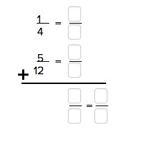 Can someone please convert these unlike fractions to equivalent like fractions and-example-1