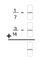 Can someone please convert these unlike fractions to equivalent like fractions and-example-2