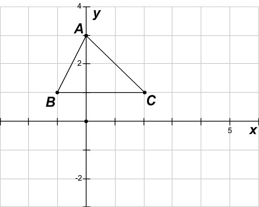 1. If the rule (x, y) → (x + 3, y – 3) is applied to the original triangle, give the-example-1