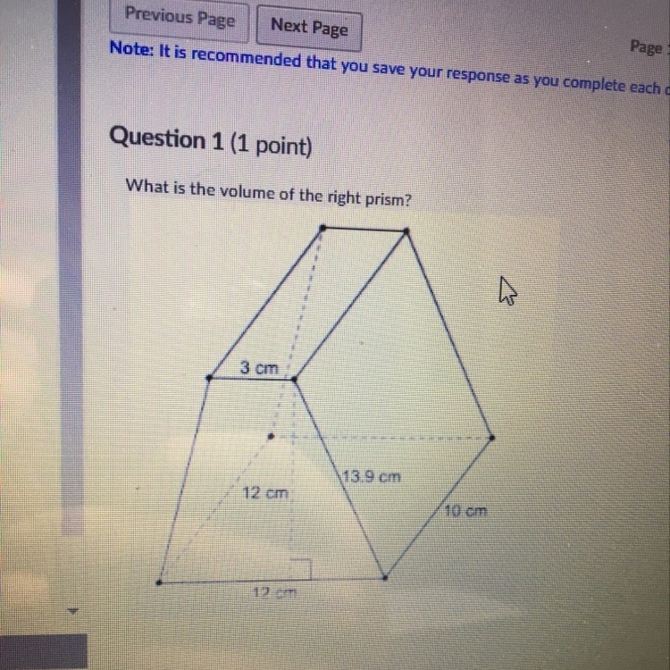 What is the volume of the right prism? 900cm3 1251cm3 1440cm3 1042.5cm3-example-1